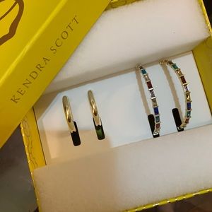 Kendra Scott Thora & Colette Gold Hoop Earrings Gift Set NWOT